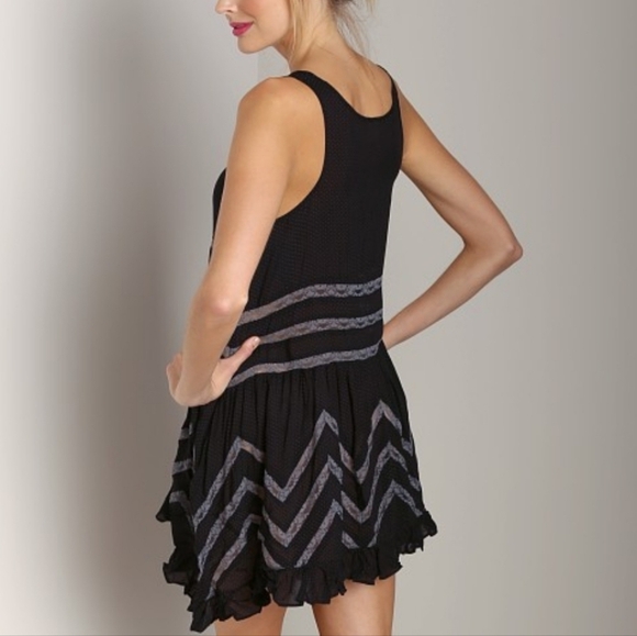 M • Intimately Free People • Voile and Lace Polka Dot Trapeze Slip - Picture 6 of 9